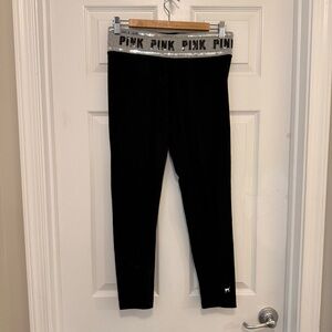 EUG Vintage PINK Victoria's Secret Yoga Leggings with Sequin Logo Waistband